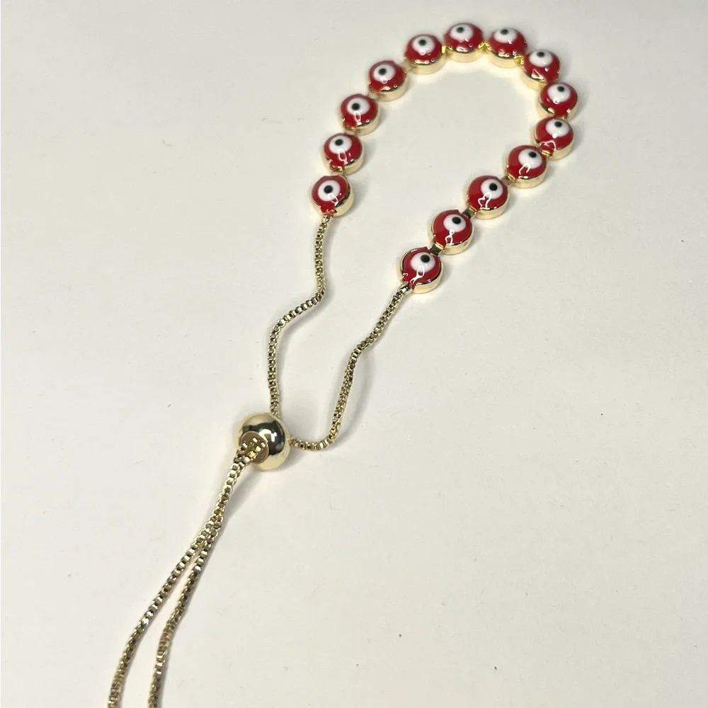 14k gold filled evil eye bracelet - Picture 2 of 3
